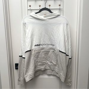 NIKE white and beige minimalist hoodie